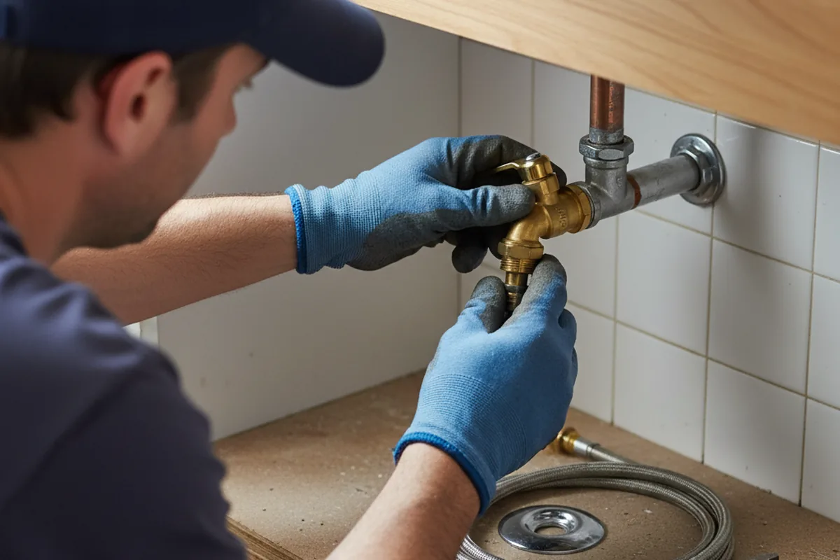 Shutoff valve and fitting work during Emergency Plumbing in Elida